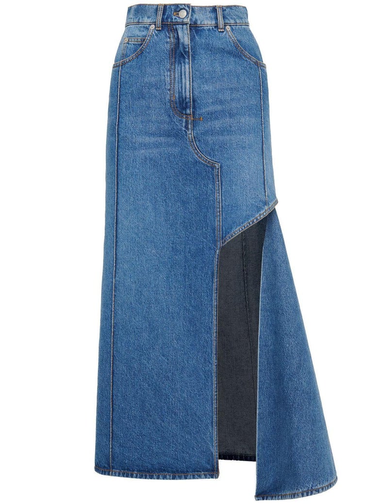 denim midi skirt by Selfnex