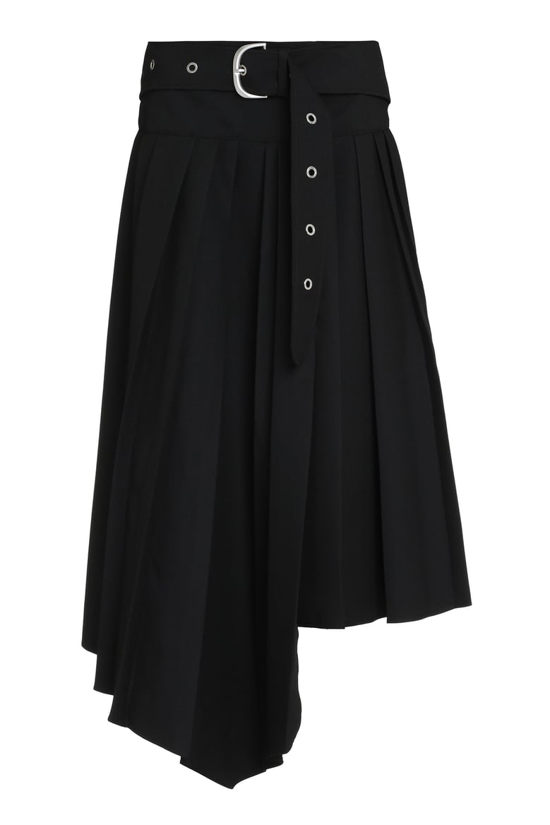 belted pleated skirt by Selfnex
