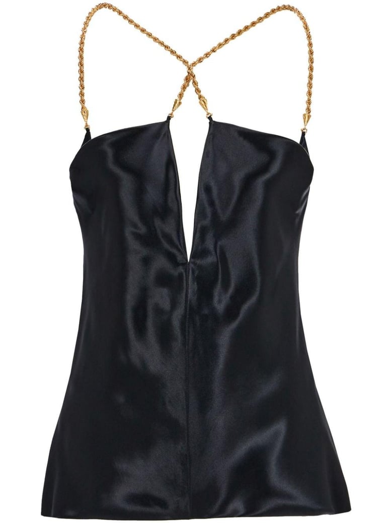 satin sleeveless top by Selfnex