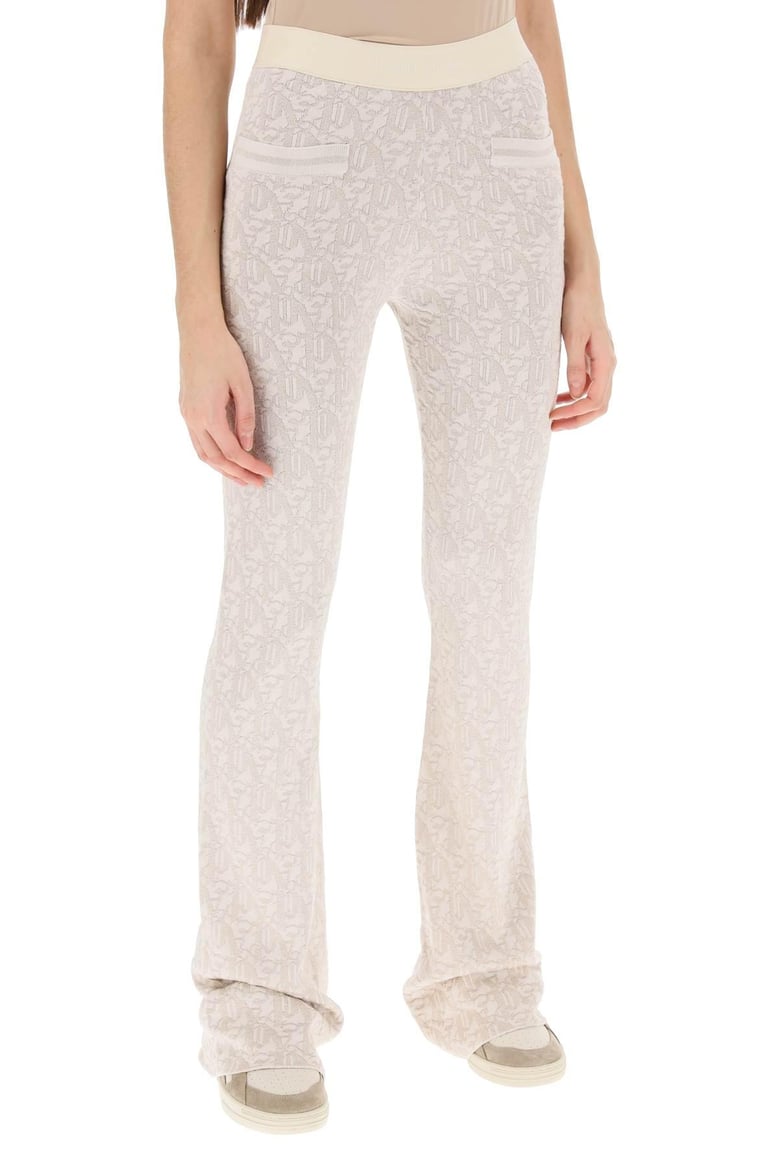 monogram jacquard knit trousers by Selfnex