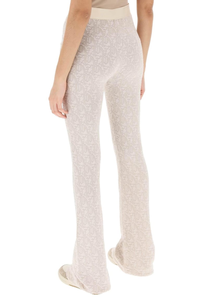 monogram jacquard knit trousers by Selfnex