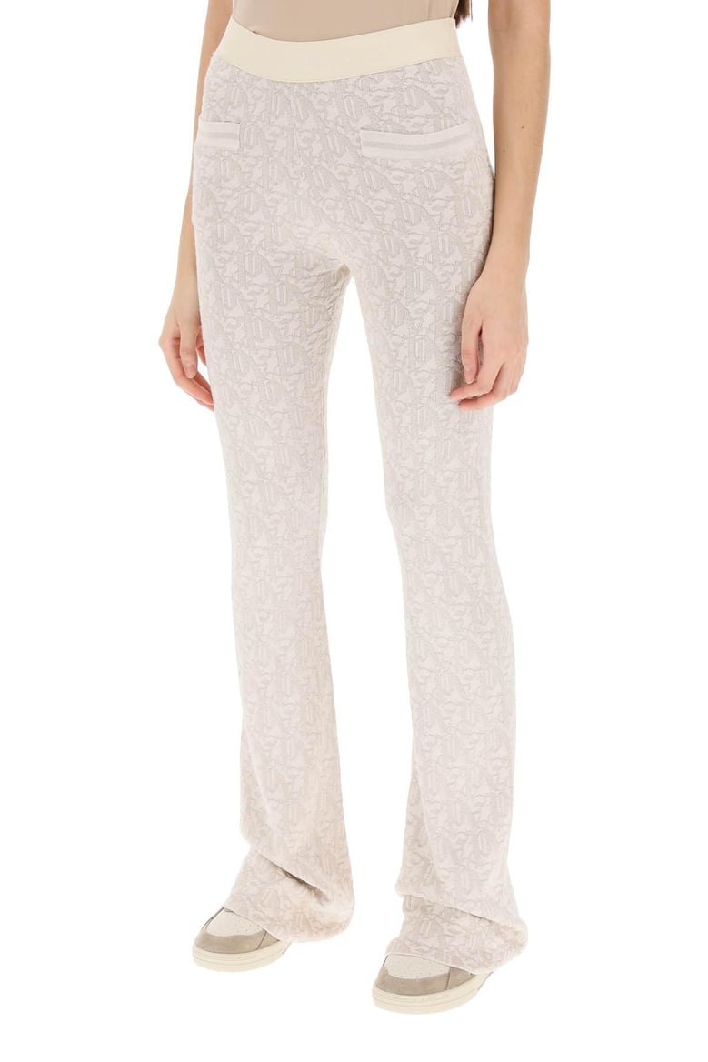 monogram jacquard knit trousers by Selfnex