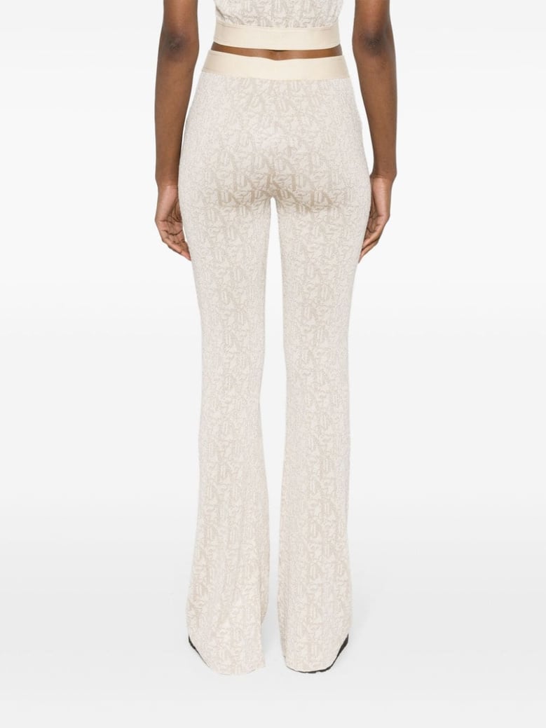 monogram jacquard knit trousers by Selfnex