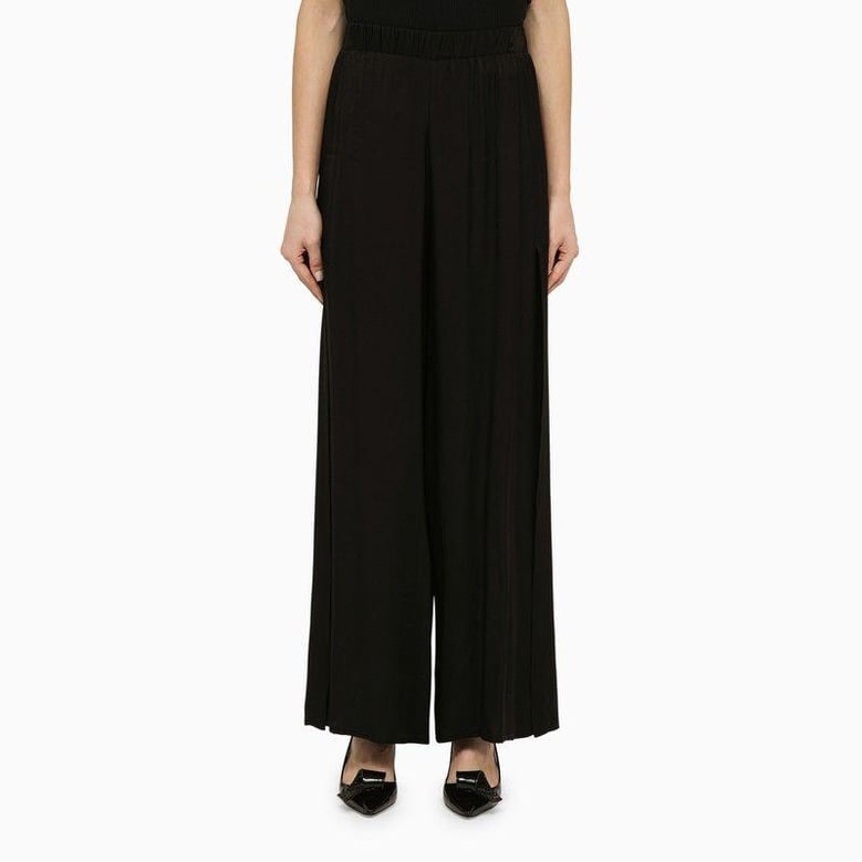 black viscose palazzo trousers by Selfnex
