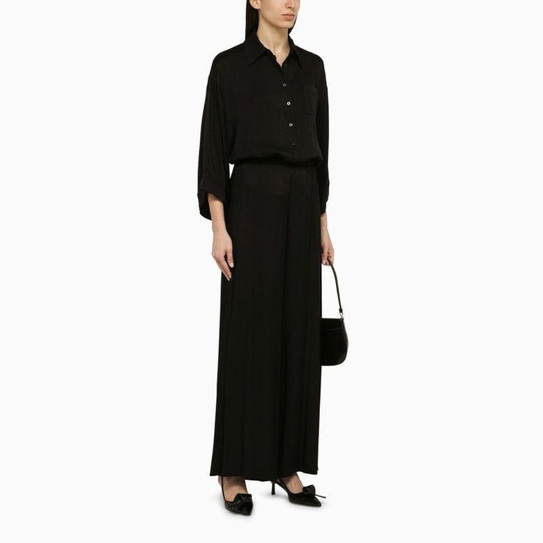 black viscose palazzo trousers by Selfnex