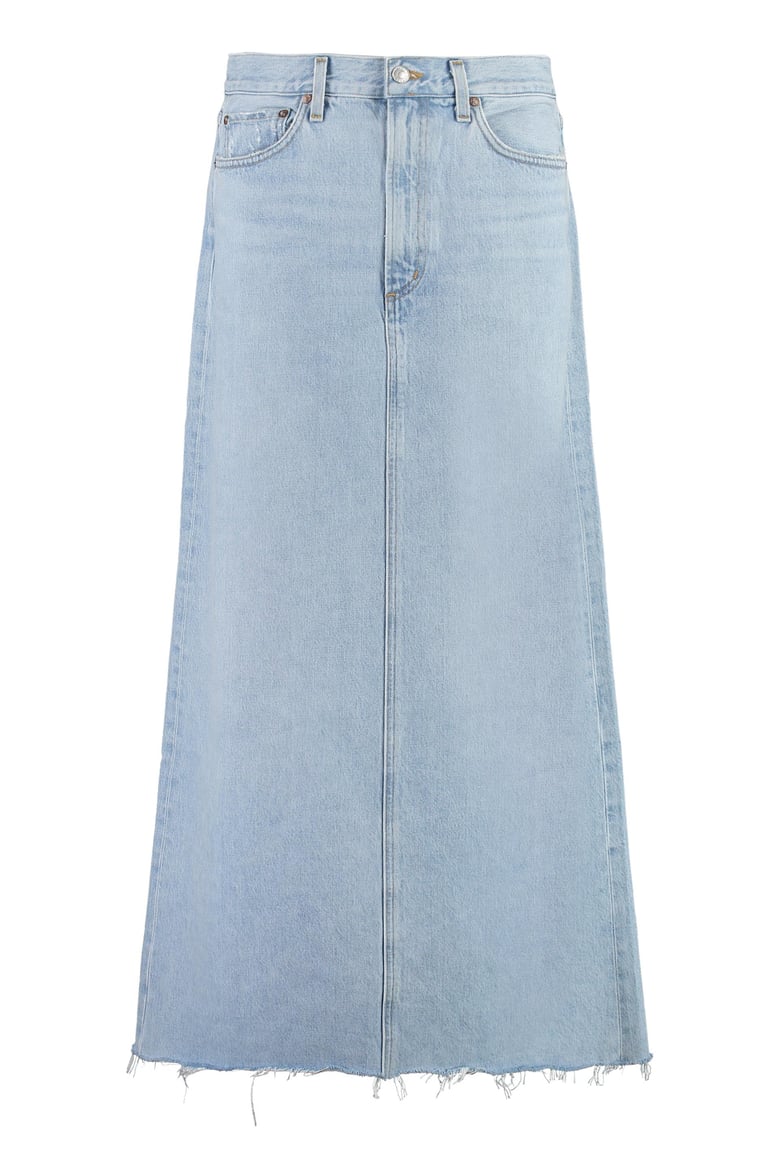 denim maxi skirt by Selfnex