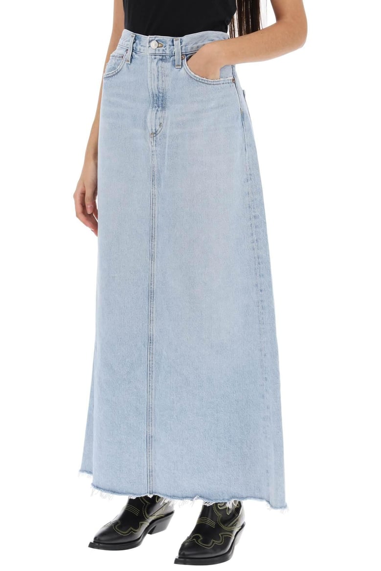 denim maxi skirt by Selfnex