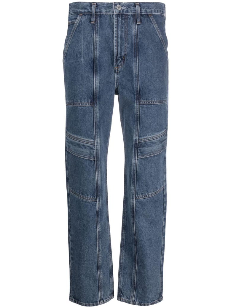 cargo straight-leg jeans by Selfnex