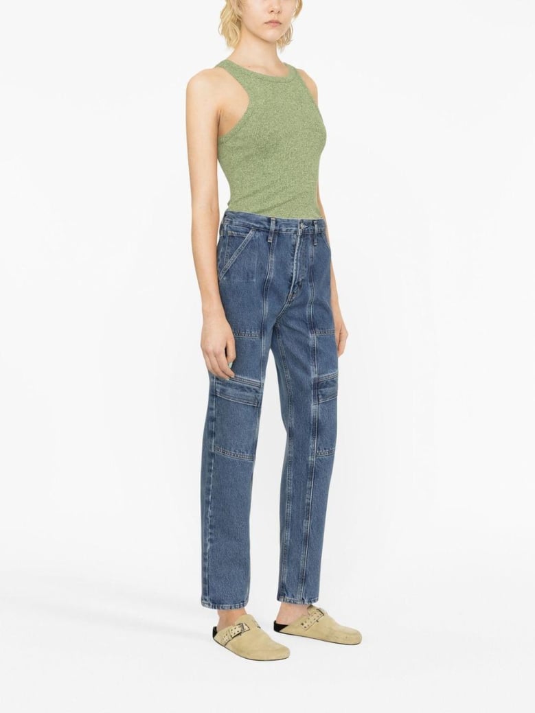 cargo straight-leg jeans by Selfnex