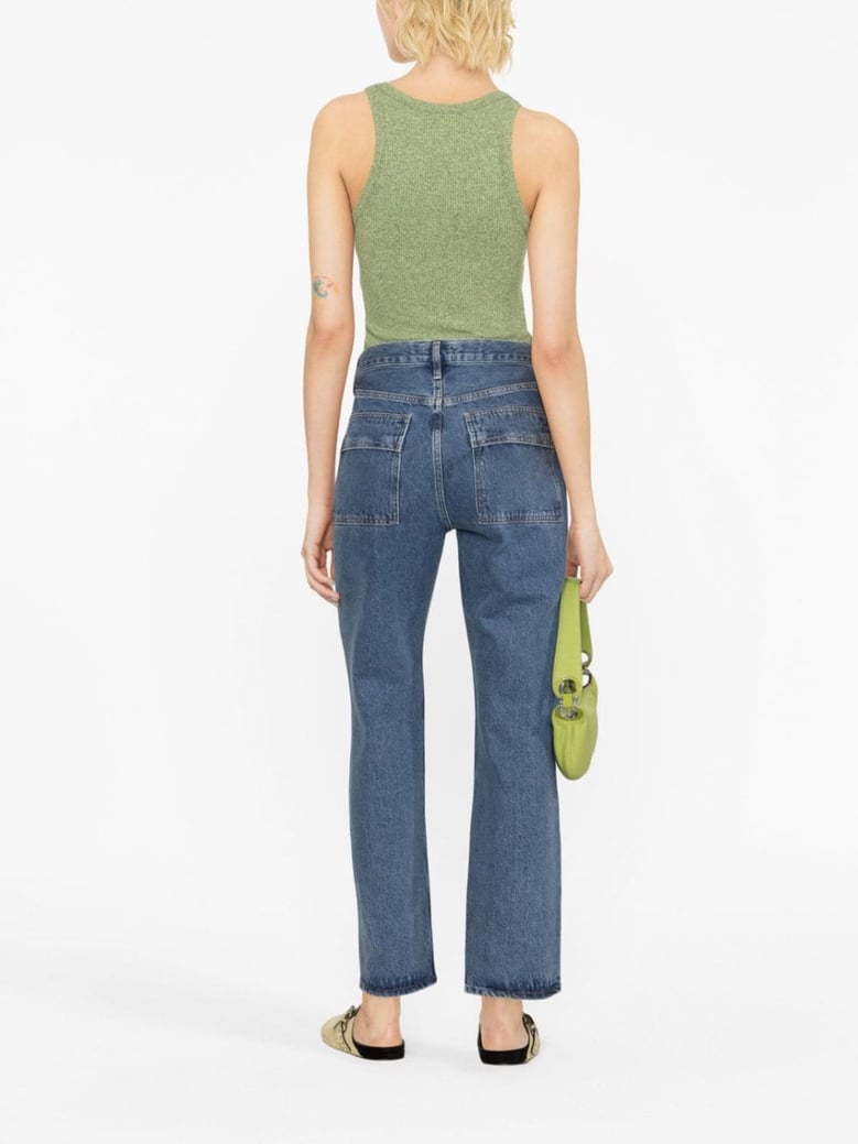 cargo straight-leg jeans by Selfnex