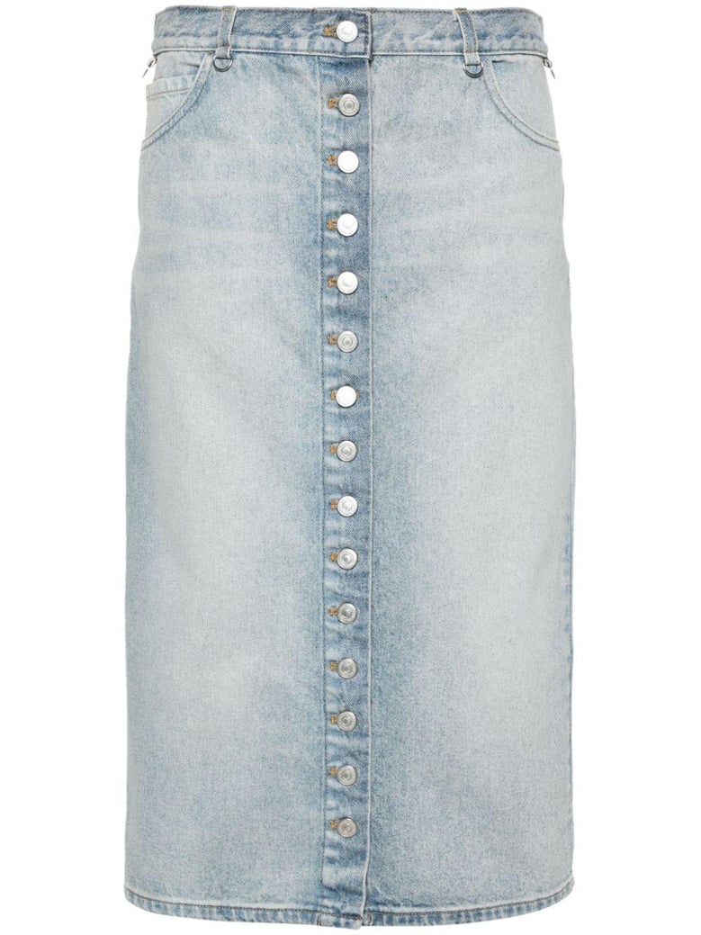 denim midi skirt by Selfnex