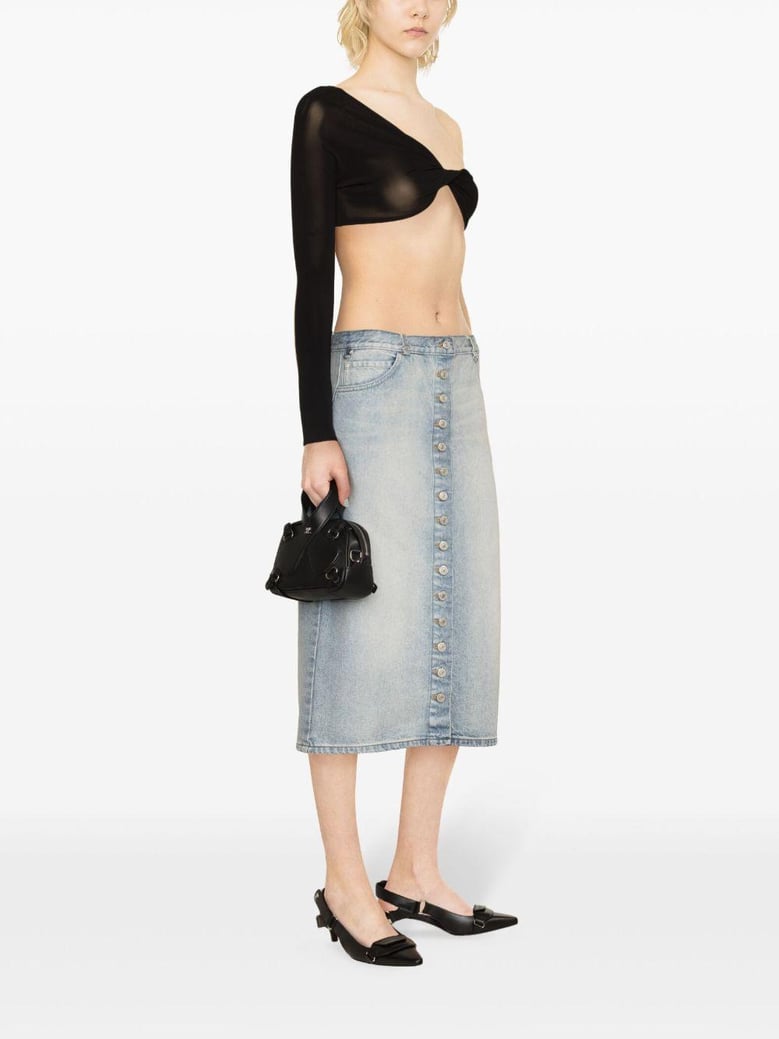 denim midi skirt by Selfnex