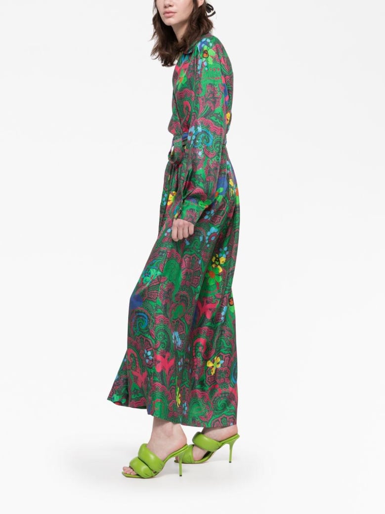 paisley print long wrap dress by Selfnex