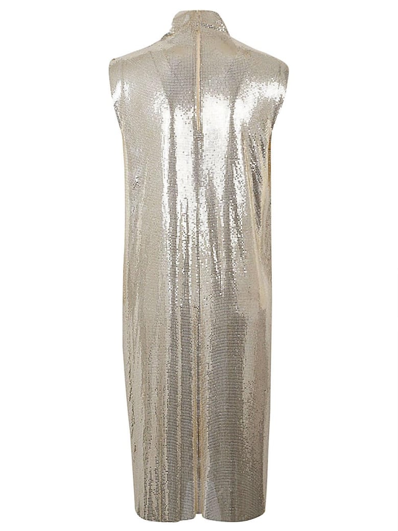 metallic-knit mini dress by Selfnex