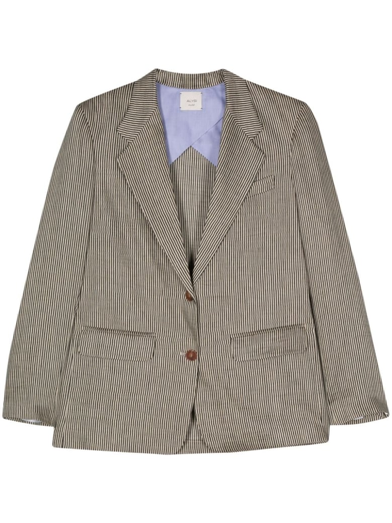 striped single-breasted jacket by Selfnex