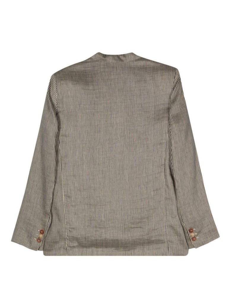 striped single-breasted jacket by Selfnex