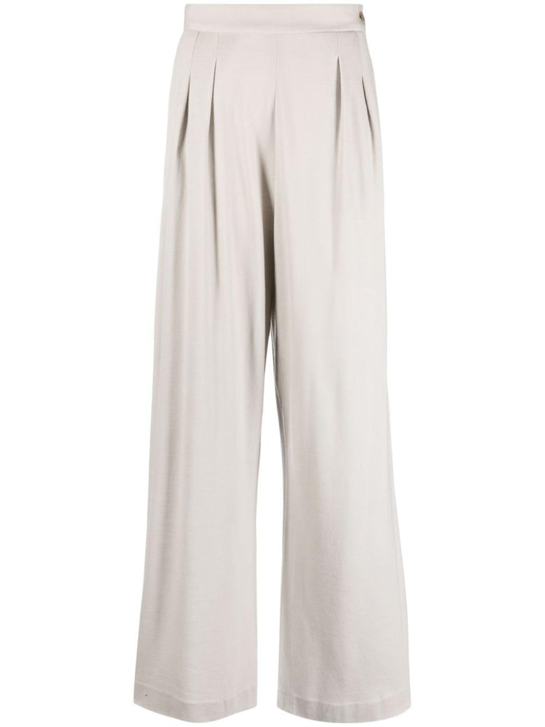 wide leg wool trousers by Selfnex