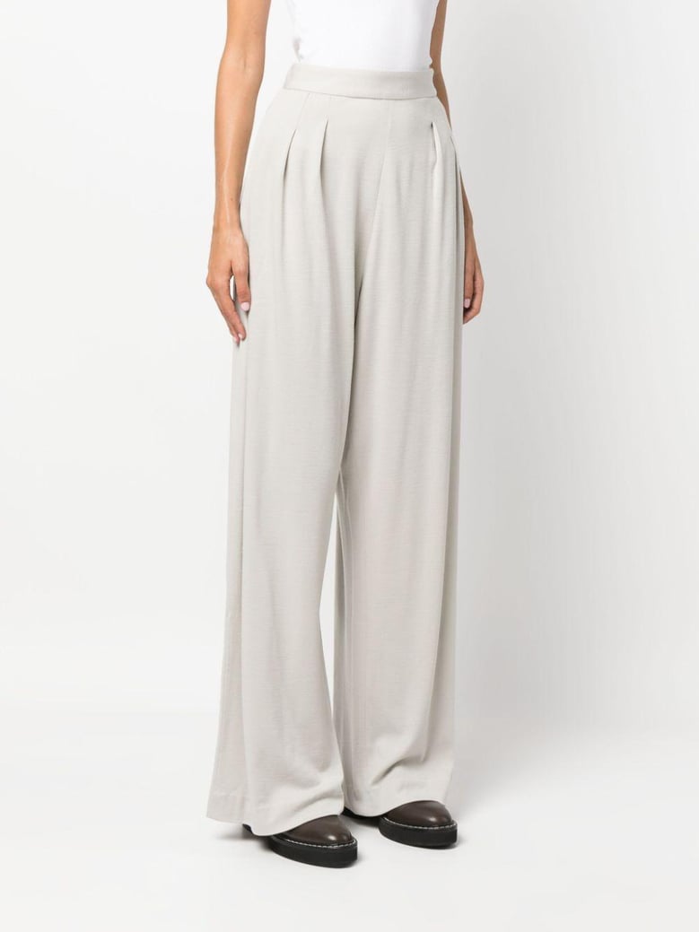 wide leg wool trousers by Selfnex
