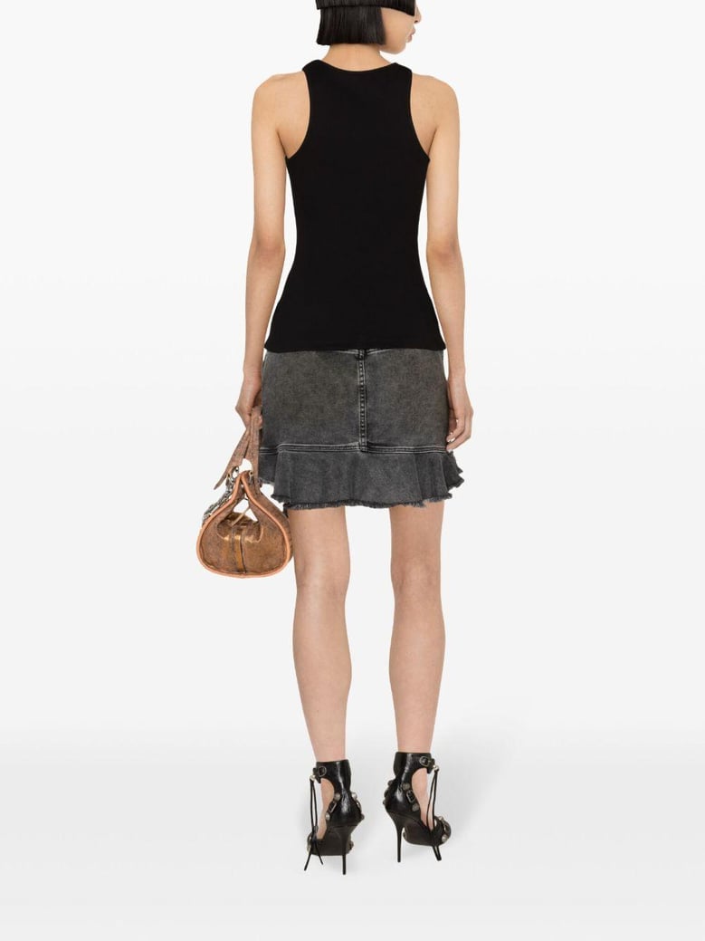 logo ribbed cotton tank top by Selfnex