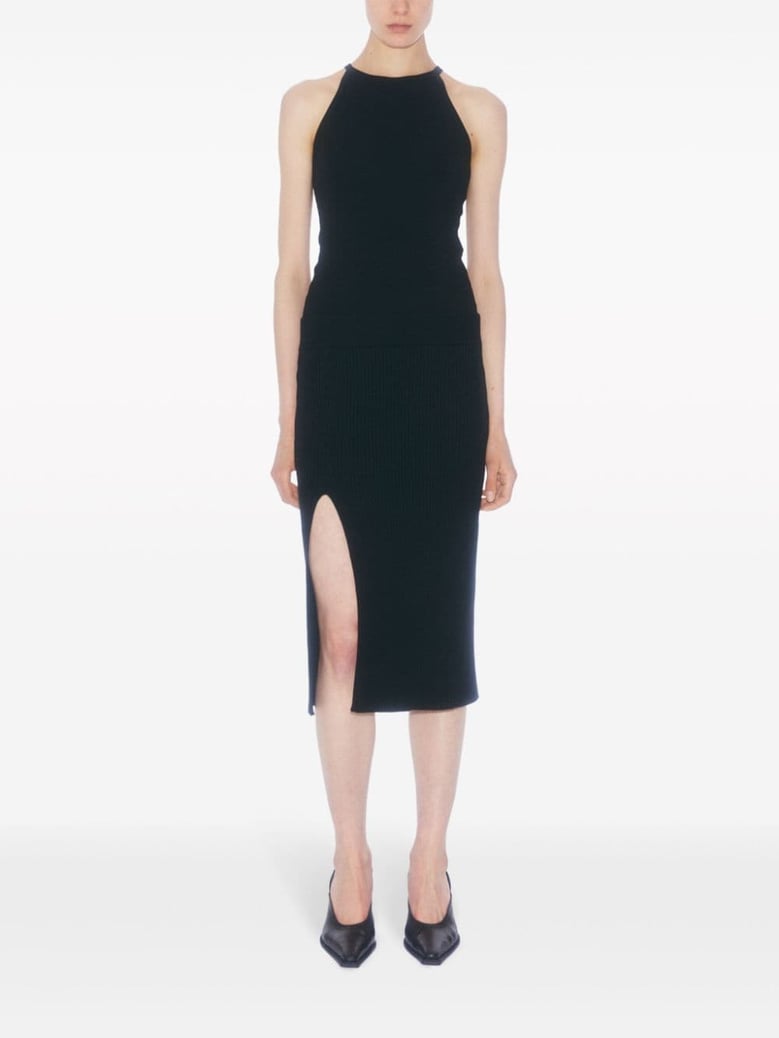 cable knit asymmetrical skirt by Selfnex