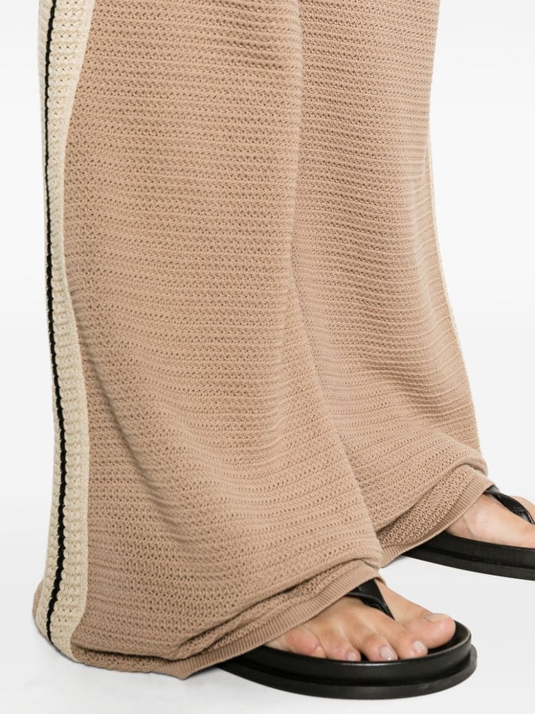 logo tape knitted trousers by Selfnex