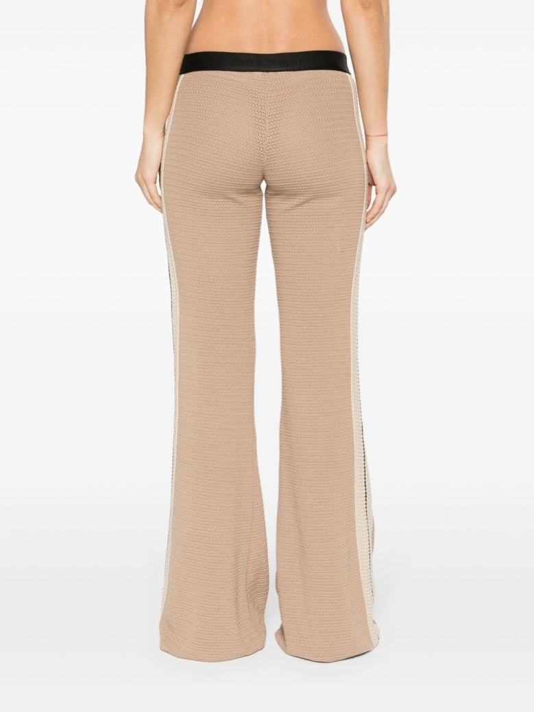 logo tape knitted trousers by Selfnex