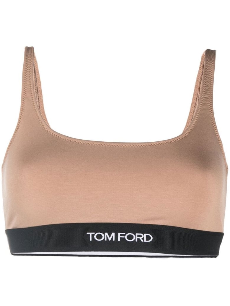 logo trim stretch bralette by Selfnex