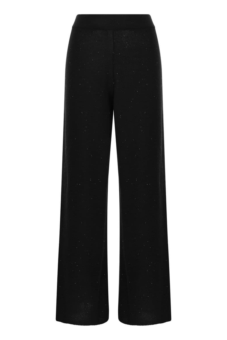 cotton and linen trousers with micro sequins by Selfnex
