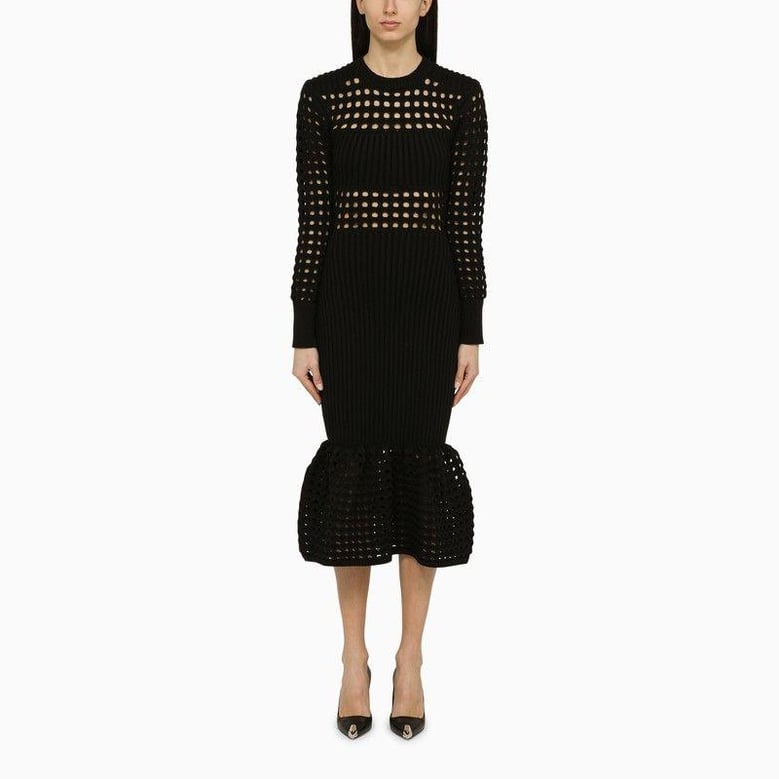 ribbed knit midi dress by Selfnex