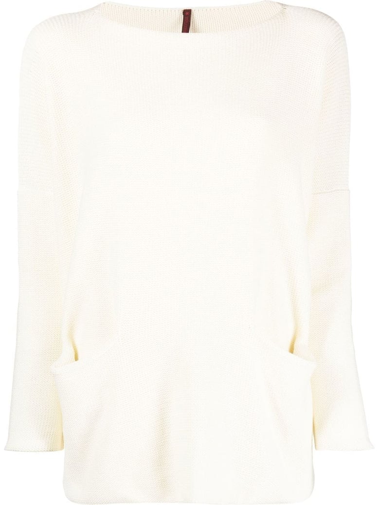 cotton boat neck sweater by Selfnex