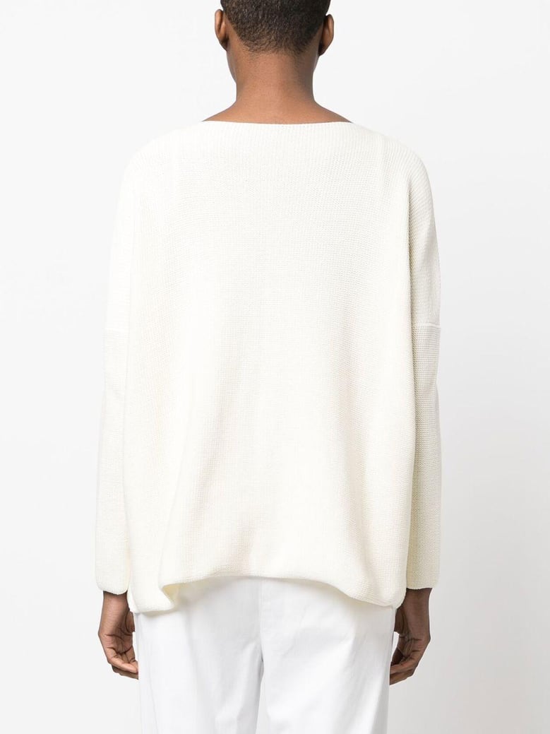 cotton boat neck sweater by Selfnex