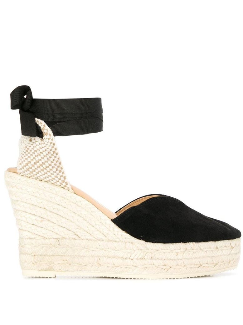 hamptons suede heart-shaped wedge espadrilles by Selfnex