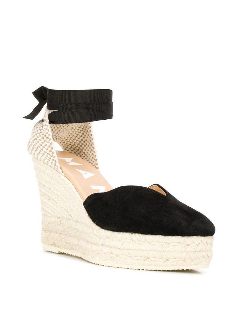 hamptons suede heart-shaped wedge espadrilles by Selfnex