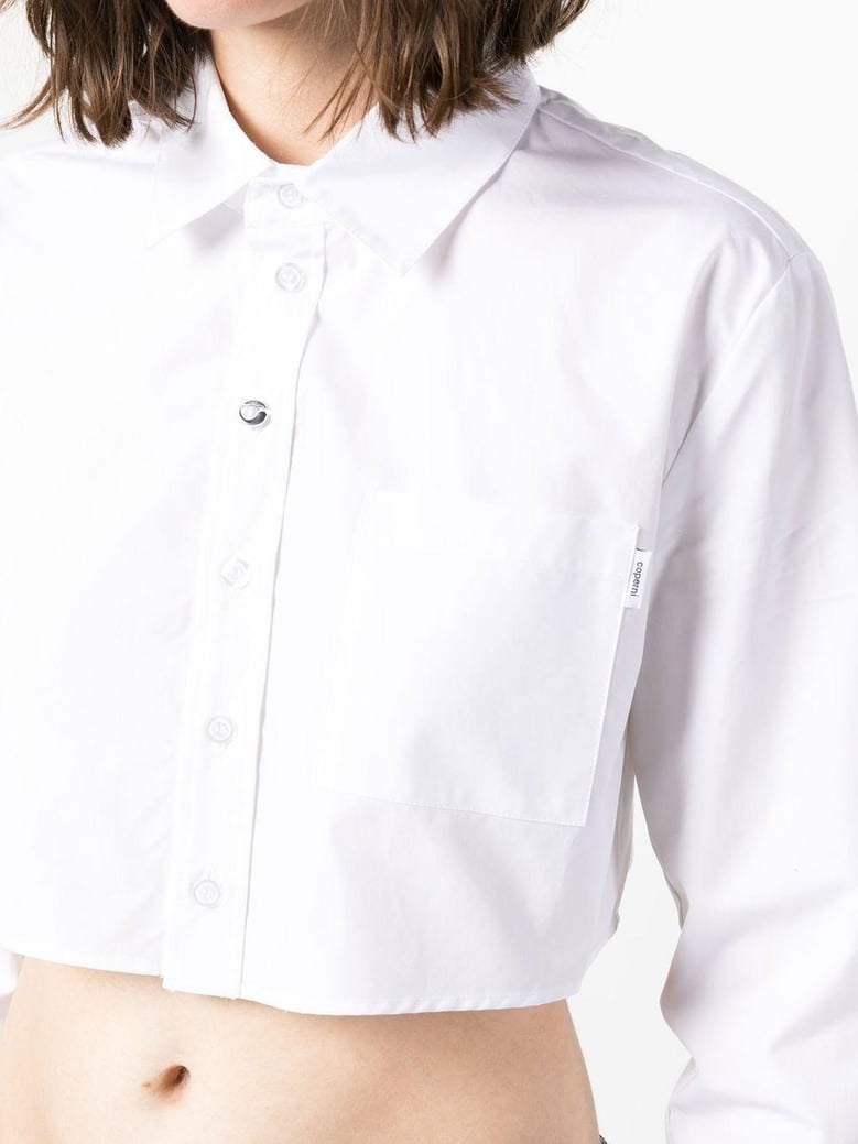 cotton cropped shirt by Selfnex