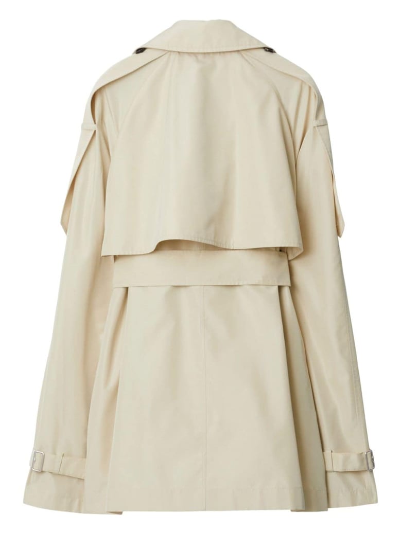 double-breasted button fastening belted coat by Selfnex