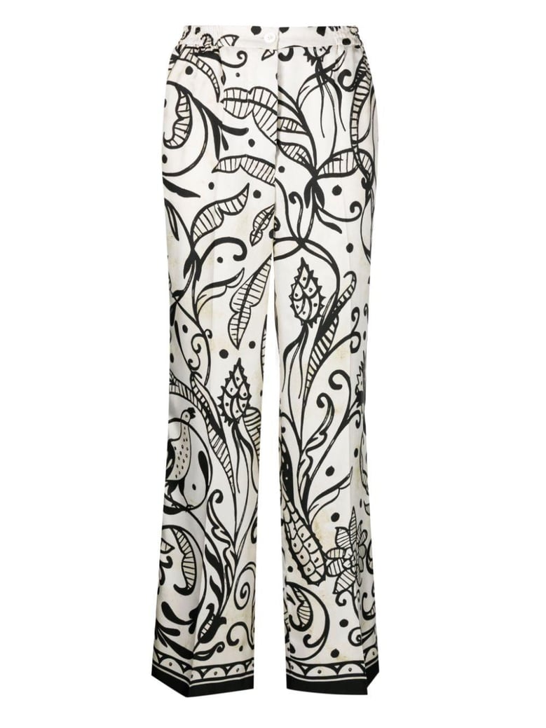 printed silk trousers by Selfnex