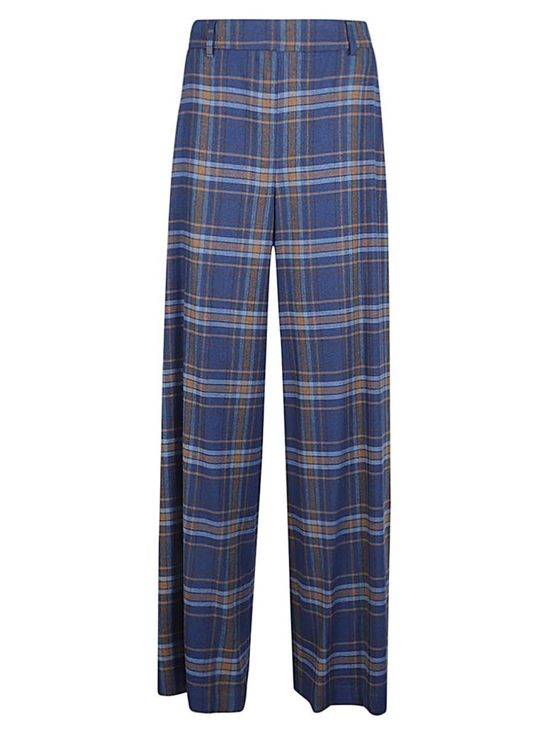 wide leg checked trousers by Selfnex