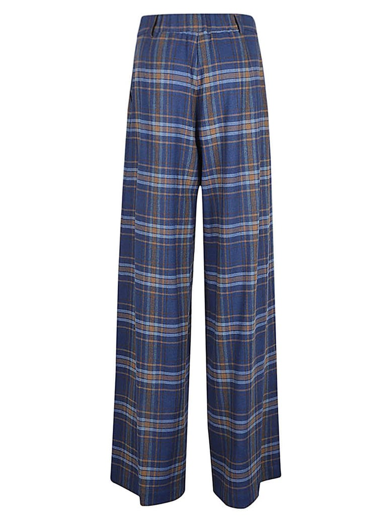 wide leg checked trousers by Selfnex