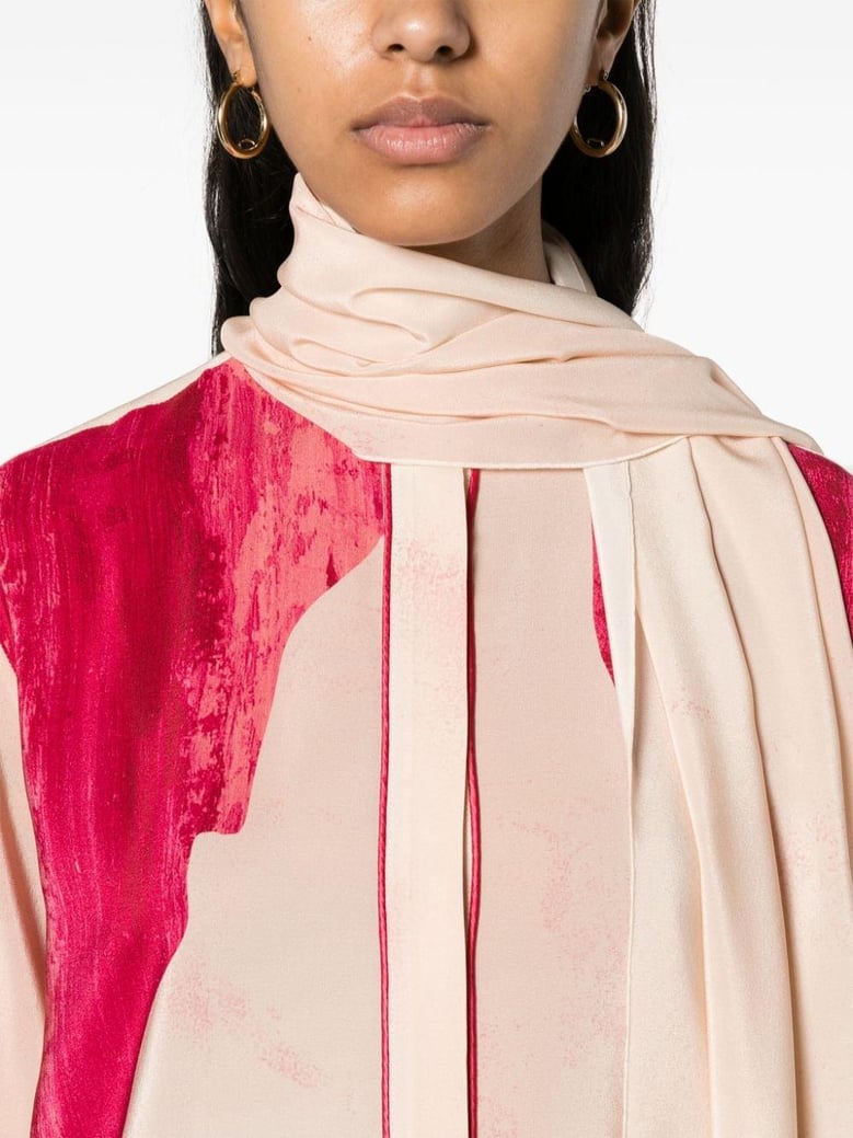 printed crepe de chine shirt by Selfnex
