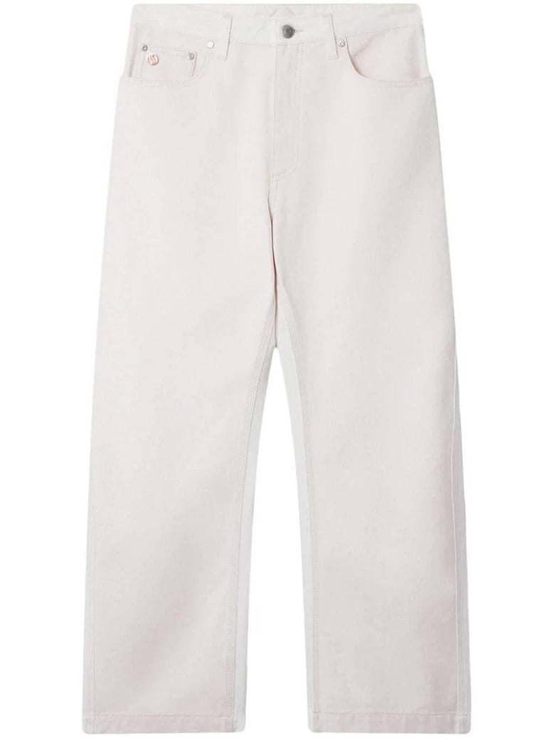 banana leg utility jeans by Selfnex