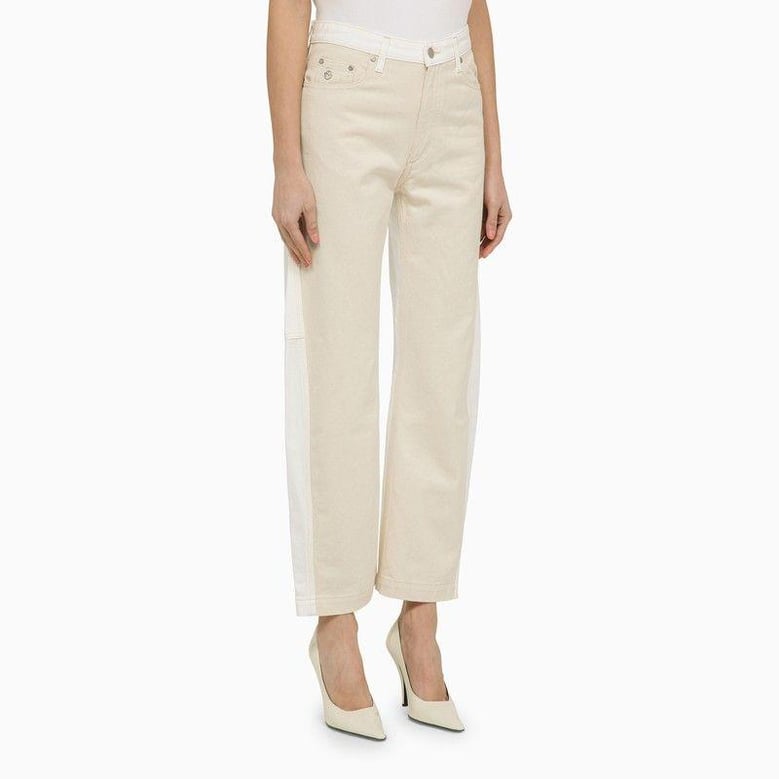banana leg utility jeans by Selfnex