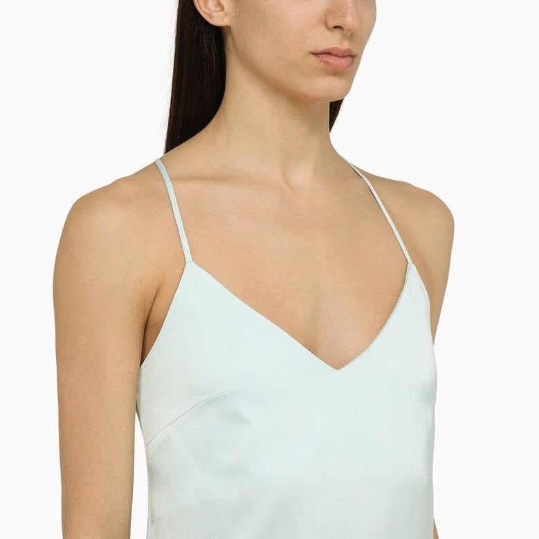 noel light aqua satin dress by Selfnex