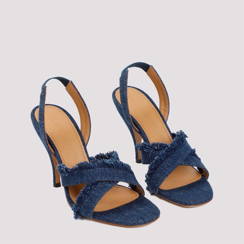 curvy heel denim sandal by Selfnex