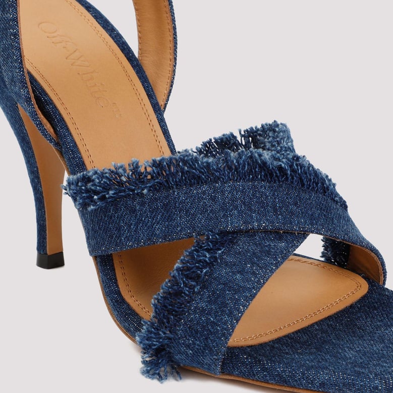 curvy heel denim sandal by Selfnex