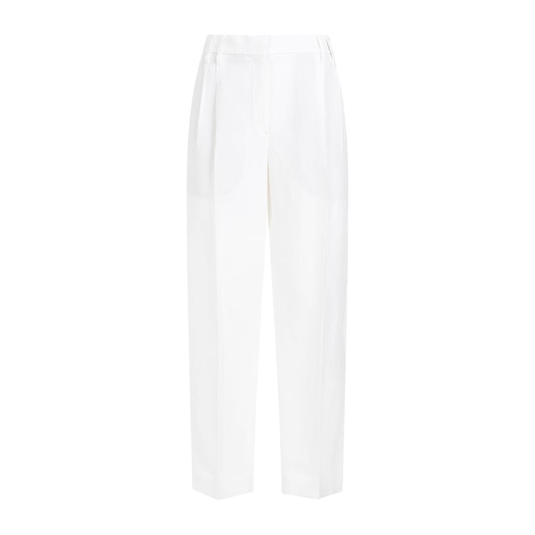 slouchy trousers in viscose and linen fluid twill with moniline by Selfnex