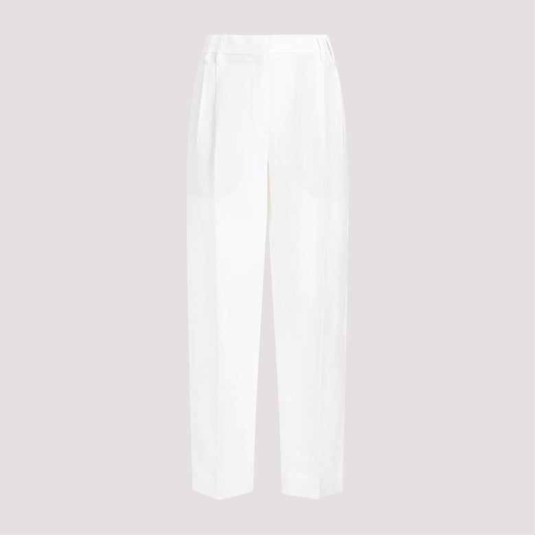 slouchy trousers in viscose and linen fluid twill with moniline by Selfnex
