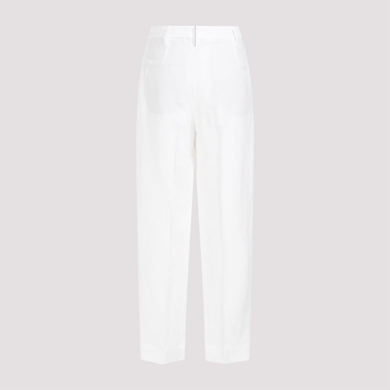 slouchy trousers in viscose and linen fluid twill with moniline by Selfnex