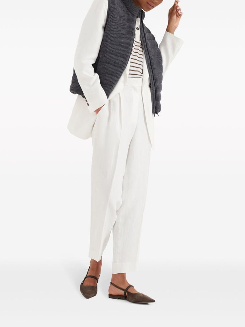 slouchy trousers in viscose and linen fluid twill with moniline by Selfnex