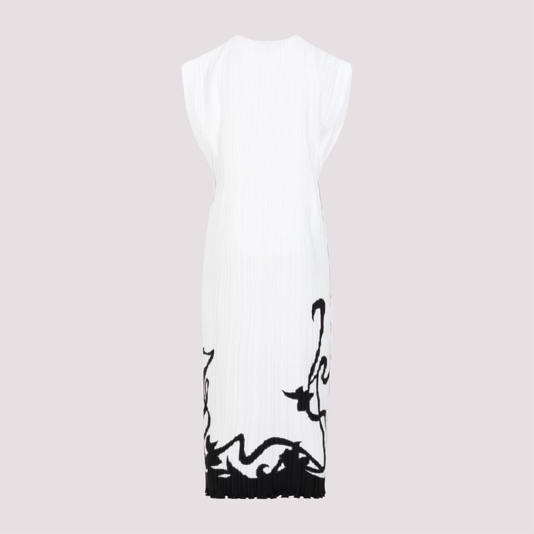 sleeveless pleated midi dress by Selfnex