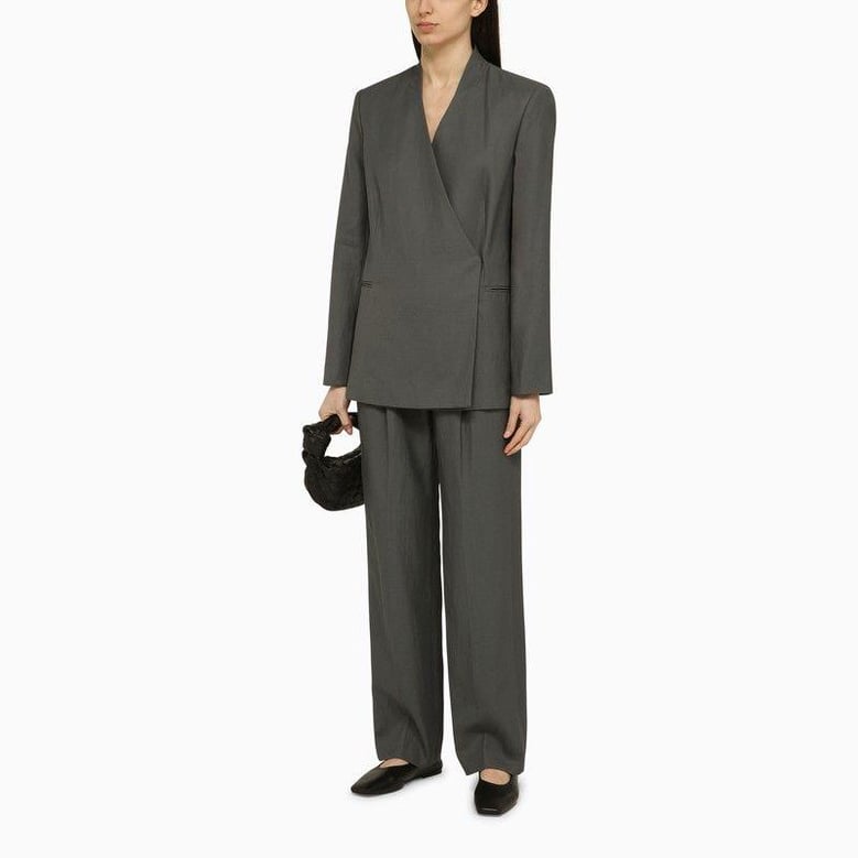 sandyato single-breasted grey viscose blazer by Selfnex